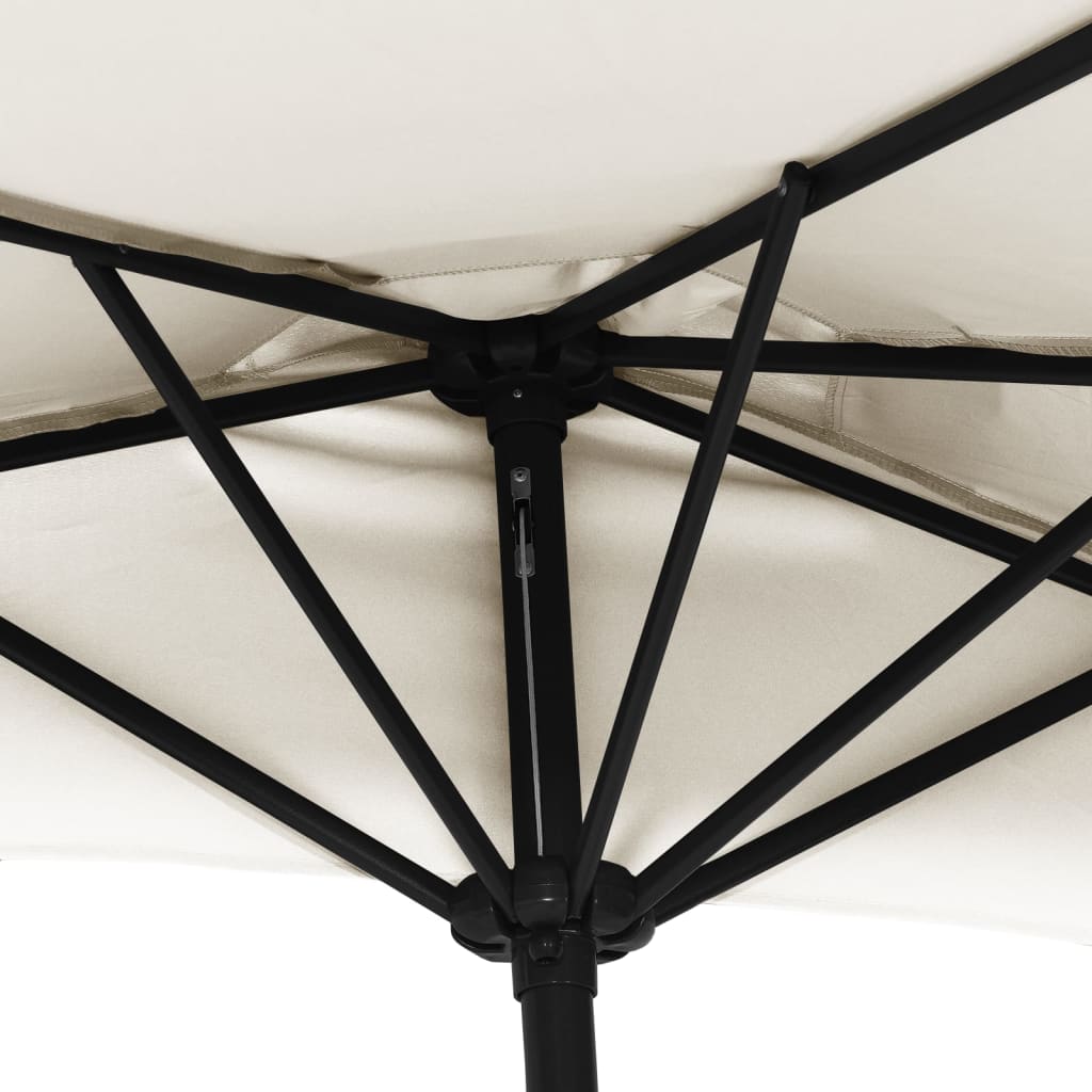 Demi-parasol de balcon rectangulaire demi-lune | Levant