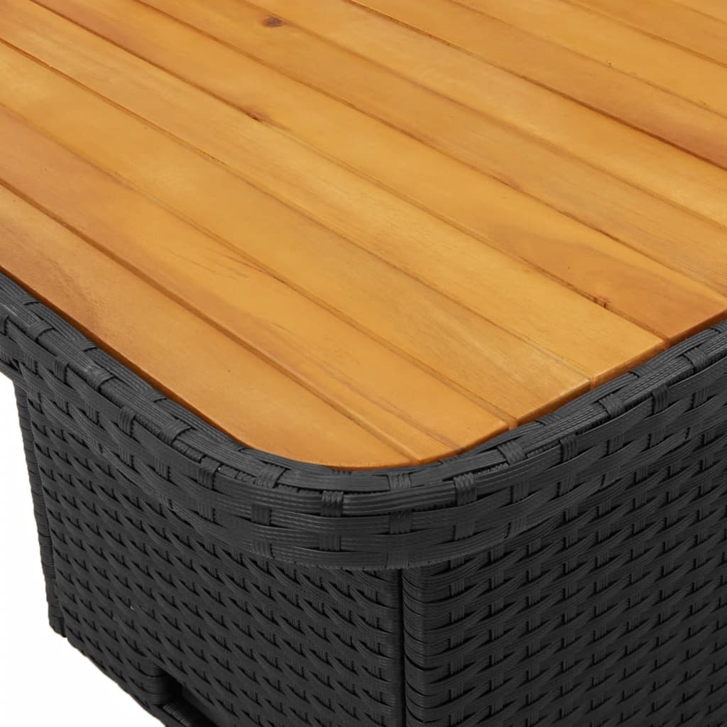 Table de jardin carrée en résine et bois d'acacia | Novara